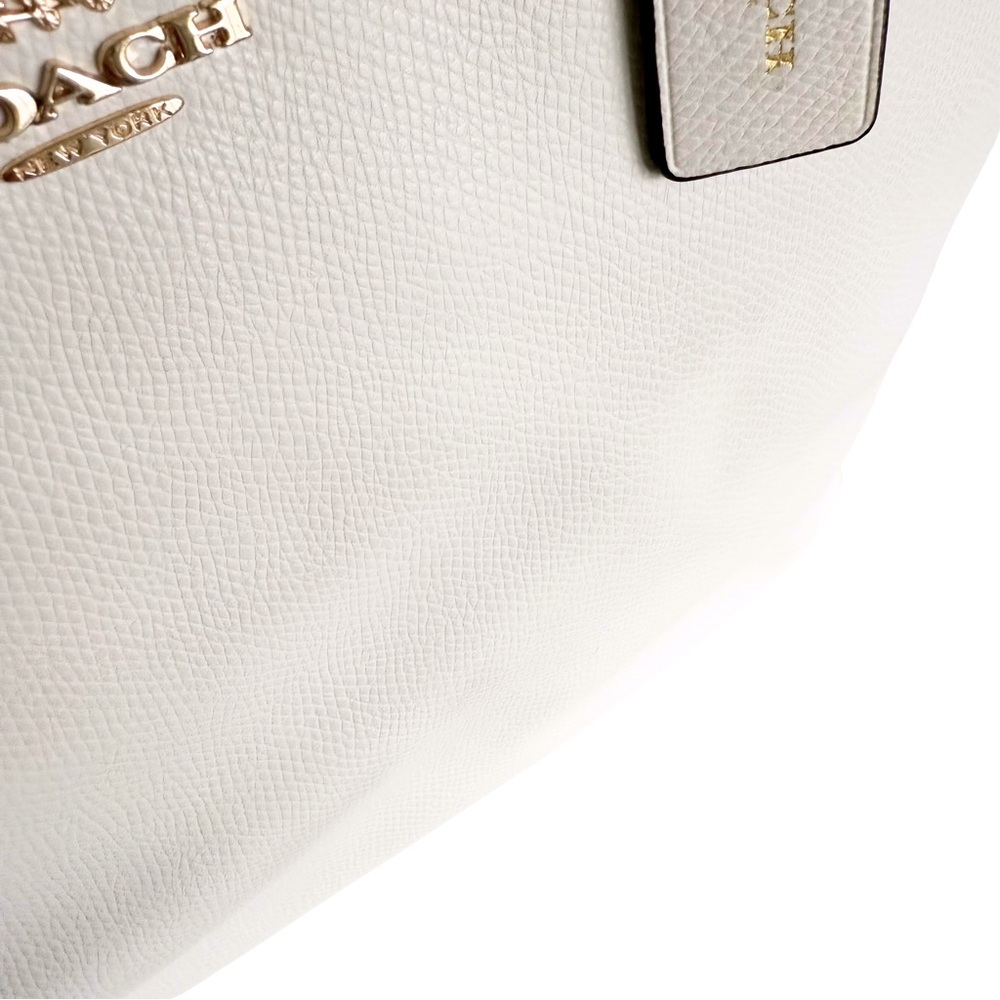 Coach Crossgrain Zip Tote — F36875, Chalk — Clean Interior - Picture 15 of 15